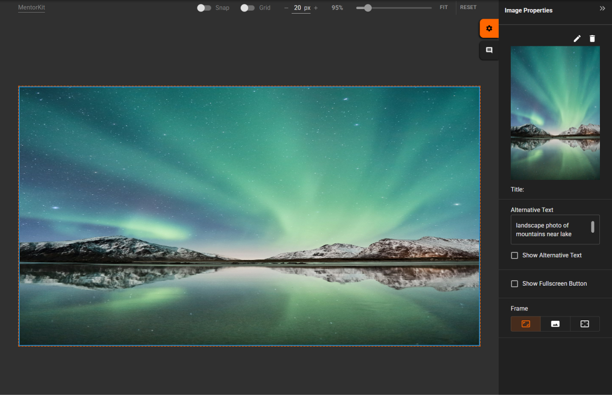 An image displayed with the Fill frame